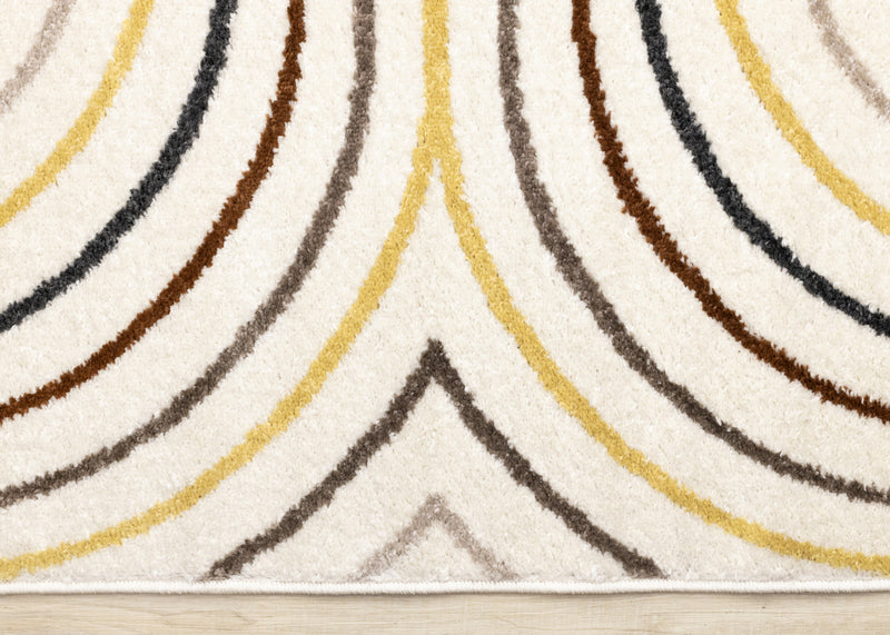 Marley Multi-Colour Double Rainbow Area Rug - 7'10\" x 10'6\"