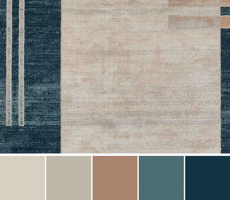 Sorelle Contemporary 7'9\" x 9'10\" Area Rug in Blue Indoor Area Rug