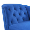 Serena Velvet Chaise Lounge with Button Tufting and Nailhead Trim, Blue | Serena Chaise Longue en Velours a Capitonnage Boutonne et Clous Decoratifs, Bleu