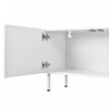 Serene 70.8 Inch Modern TV Cabinet with Curved Line Doors and Metal Legs, White | Serene Meuble TV Moderne 70.8 po avec Portes a Lignes Courbees et Pieds Metalliques, Blanc