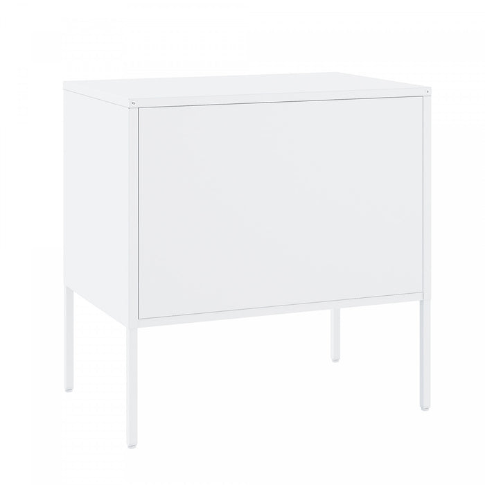Ava Modern 24\" Metal Accent Cabinet in White