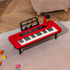 Costway 37 Keys Kids Piano Keyboard Portable Musical Toy with Microphone & Music Stand Red