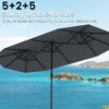 Costway 13 FT Large Patio Umbrella Outdoor Double-Sided Table Market Umbrella for Garden Gray