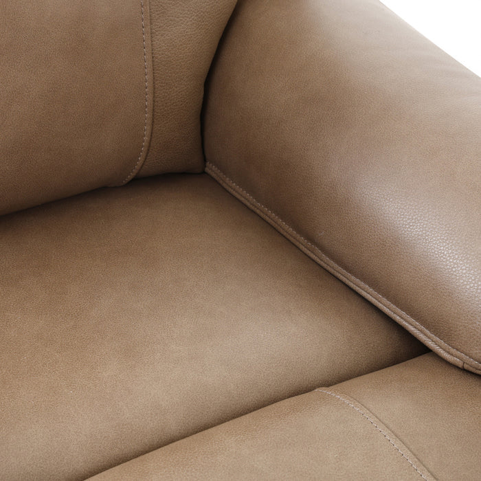 Marlow 37 in. Leather Match Power Glider Recliner with USB/USB-C - Taupe