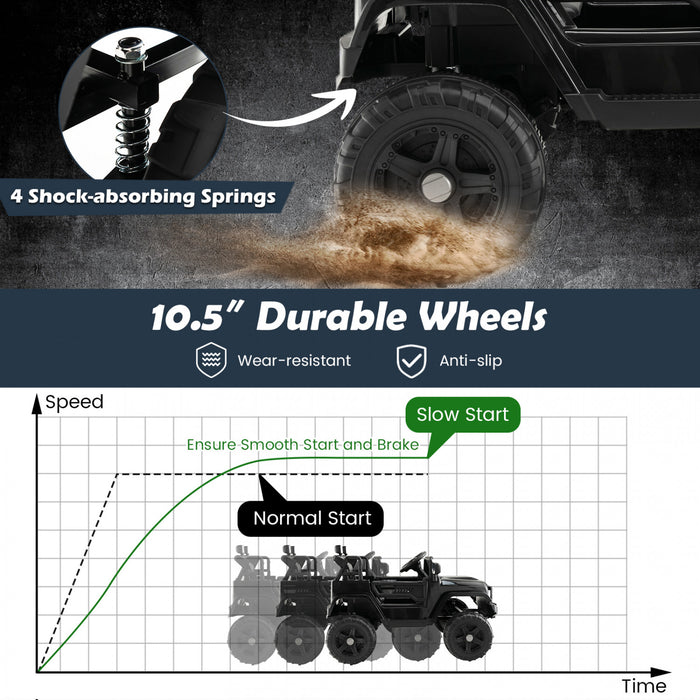 Costway 12v Battery Powered Ride On Truck Electric Kids Ride On Car With Remote Control 4-wheel Vehicle Toy For Boys & Girls