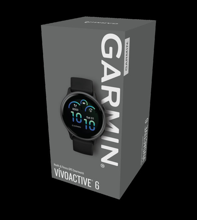 Garmin Vivoactive 6 Slate Black Health Smartwatch - Wellness Tracker, Body Battery Monitoring, Sleep Coach, Sports Apps, Garmin Pay, Music Storage