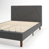 Judy Upholstered Platform Bed with Headboard in Dark Grey - Full Size | Judy lit plateforme rembourré avec tête de lit gris foncé - Double