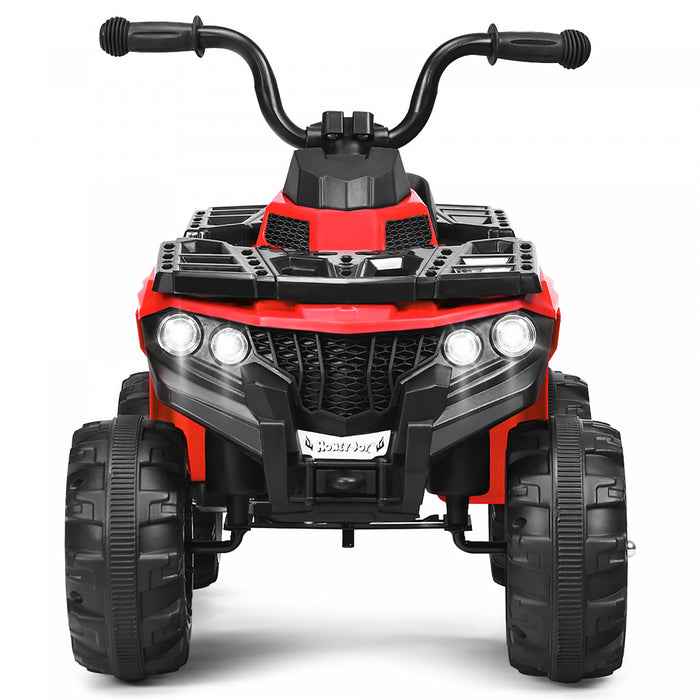 Costway 6v Battery Powered Kids Ride On Atv 4-wheeler Quad W/ Mp3 & Led Headlight Red