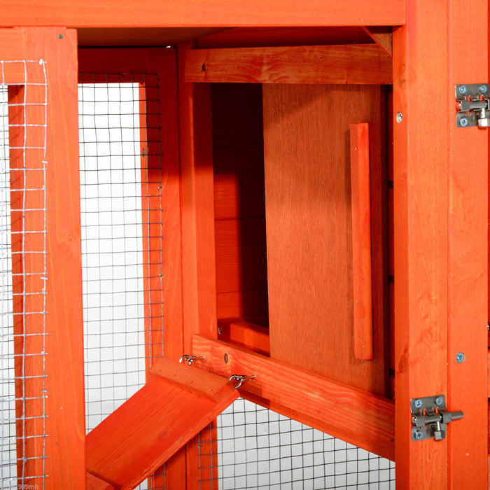 Pawhut 48” X 24\" X 36\" Deluxe Waterproof Rabbit Hutch Wooden Bunny Cage Small Animal House With Ladder And Run