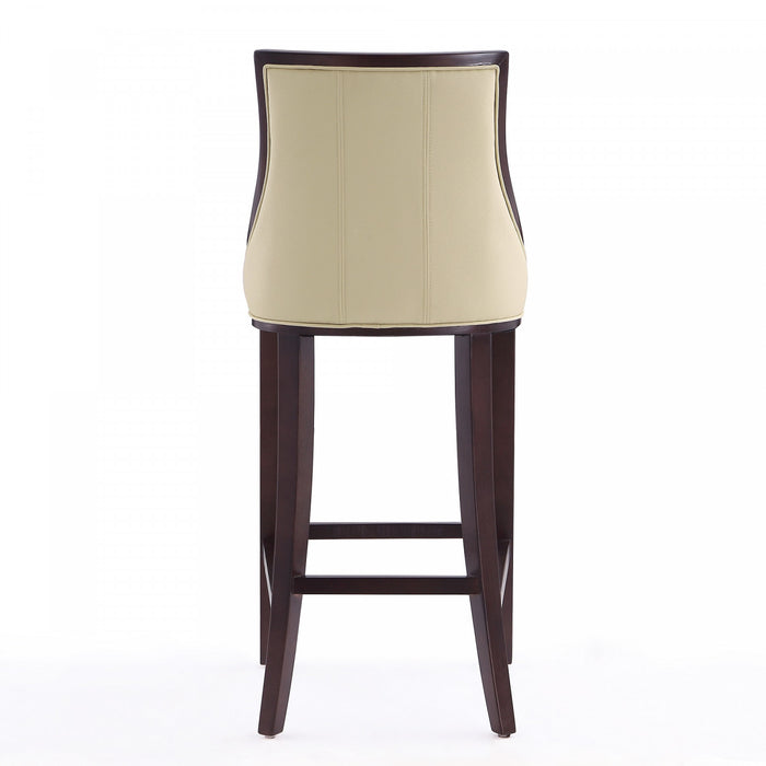 Fifth Avenue Traditional Wood Upholstered Barstool in Cream - Set of 2