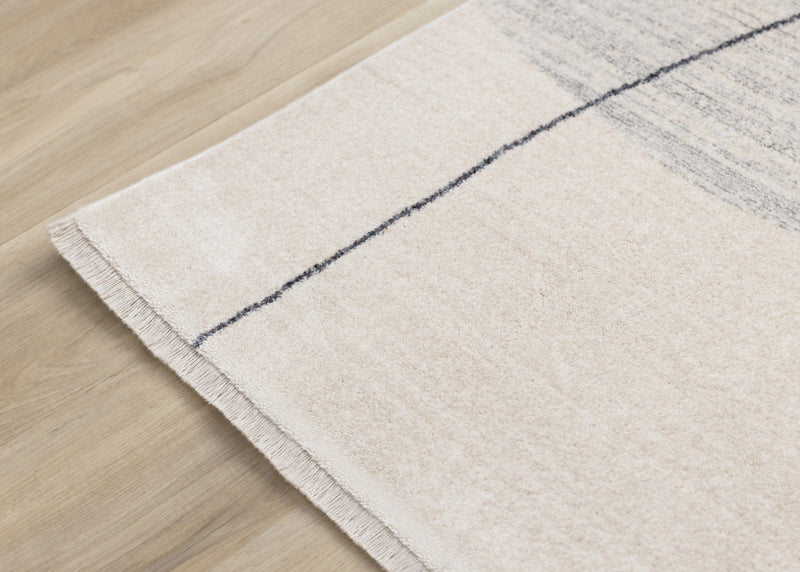 Olivia Grey Black Cream Geometric Rug, 5'3\" x 7'10\" Indoor Area Rug