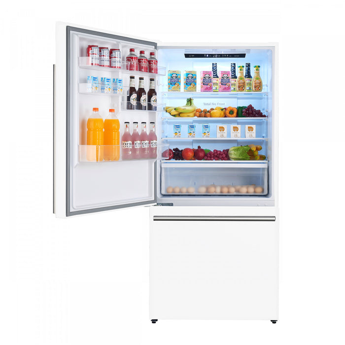 Forno Milano Espresso 31 Inch Bottom Freezer, White, 17.2 cu.ft. - FFFFD1786-31WHT