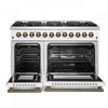 Forno Galiano 48" White Dual Fual Range, 6.58 cu. ft. double ovens- FFSGS6156-48WHT | Cuisiniere a double combustible Galiano 48 po, blanche, 6,58 pi³ double four - FFSGS6156-48WHT