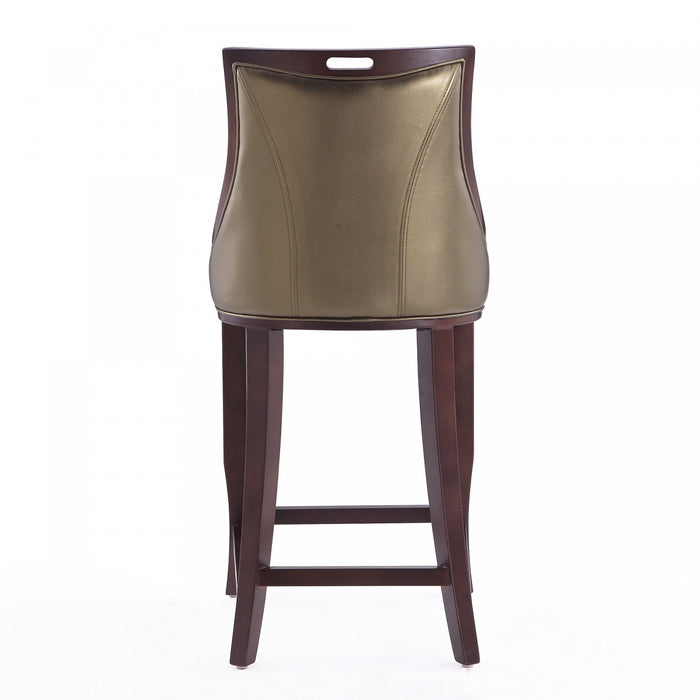 Emperor Traditional Wood Upholstered Barstool in Bronze - Set of 3
