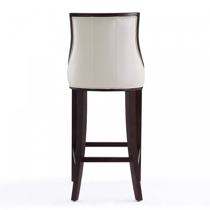 Fifth Avenue Traditional Wood Upholstered Barstool in Pearl White - Set of 2