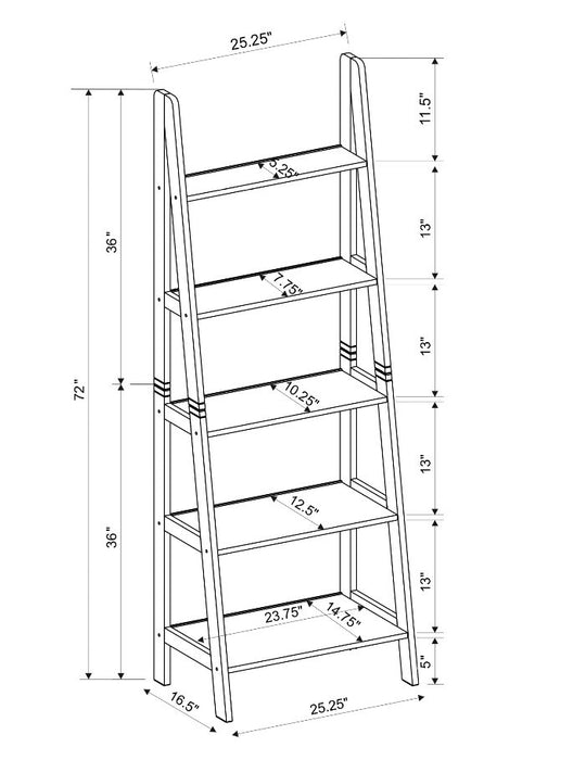 Acadia Ladder Bookcase - White