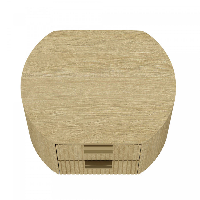 Olivia Manhattan Modern 27\" Nightstand in Natural Oak (2-Drawer) - Set of 2