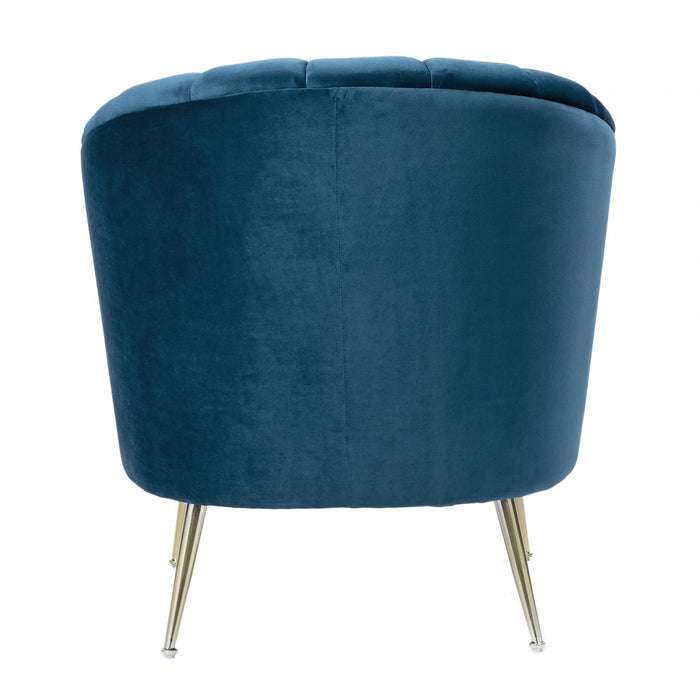 Rosemont Mid-Century Modern Velvet Accent Armchair in Blue - Set of 2