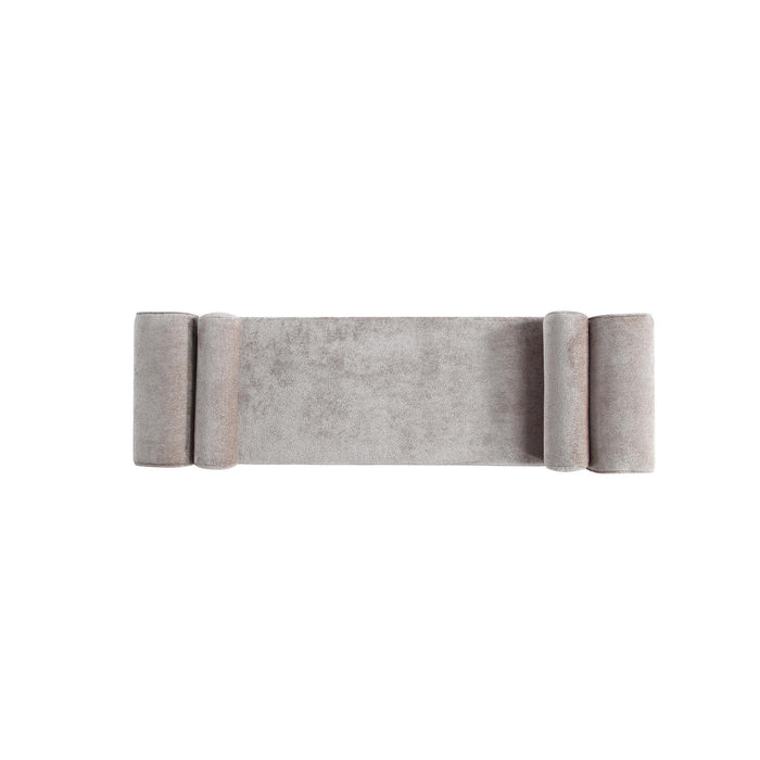 Concord Modern Glam Chenille Accent Bench in Dove