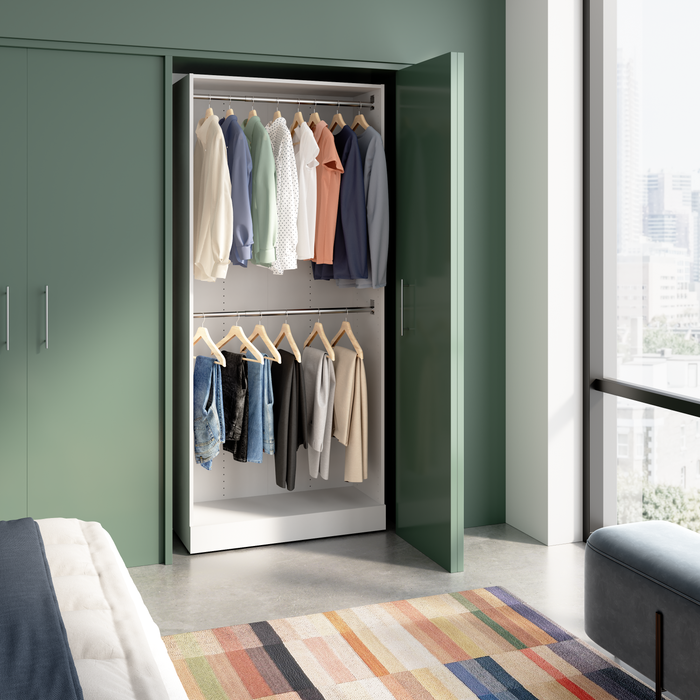 Bestar Florence 35\" Modular Double Hanging Closet System - White