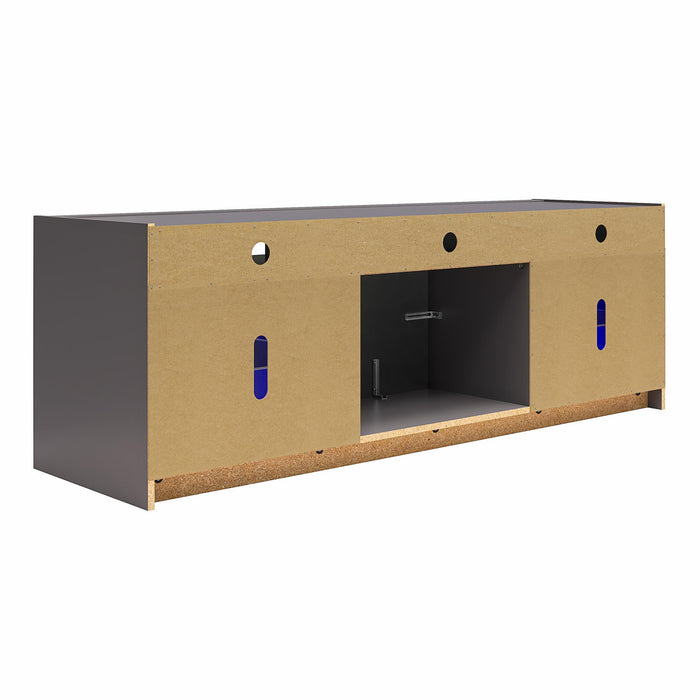 Ameriwood Home Luna Electric Fireplace TV Stand for TVs up to 75\" - Graphite Grey