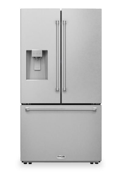 Thor Kitchen 36” 28.9 Cu. Ft. French Door Refrigerator – Fingerprint Resistant Stainless Steel - TRF3628FFD  | Réfrigérateur Thor Kitchen de 28,9 pi3 et de 36 po à portes françaises - acier inoxydable résistant aux traces de doigts - TRF3628FFD