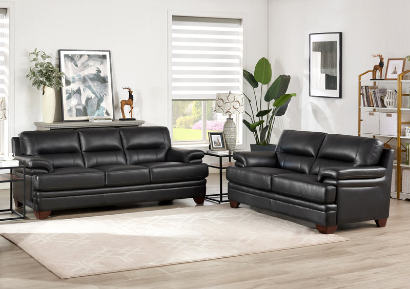 Hydeline Luxor Leather Sofa - Black