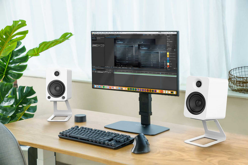 Kanto SE4 Elevated Desktop Speaker Stands for Midsize Speakers - Pair, White