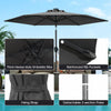Costway 7.5 ft Solar Powered Patio Umbrella with LED Lights Push Button Tilt Crank Handle Gray