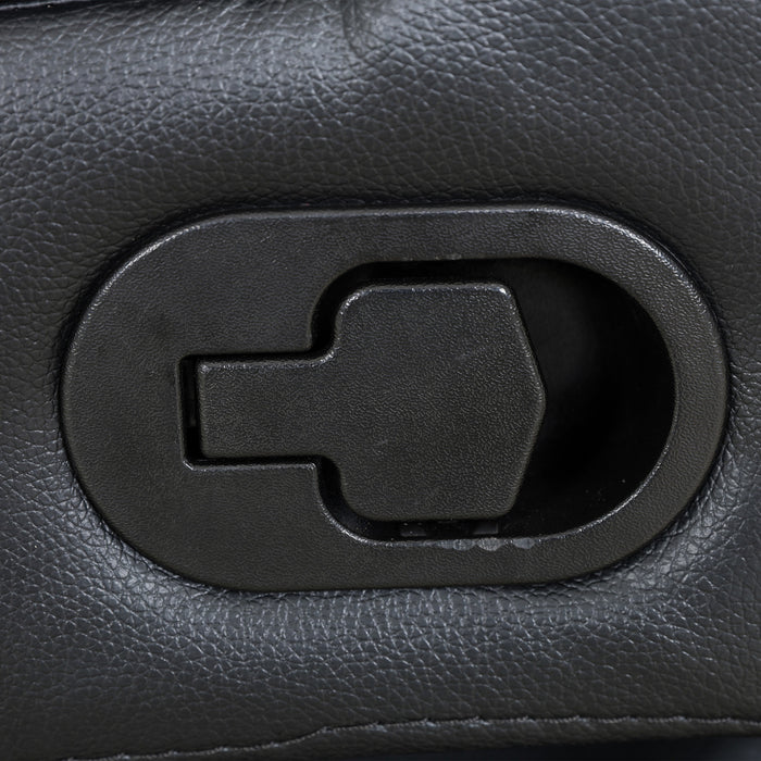 Kingsley 37 in. Leather Match Swivel Glider Recliner - Black