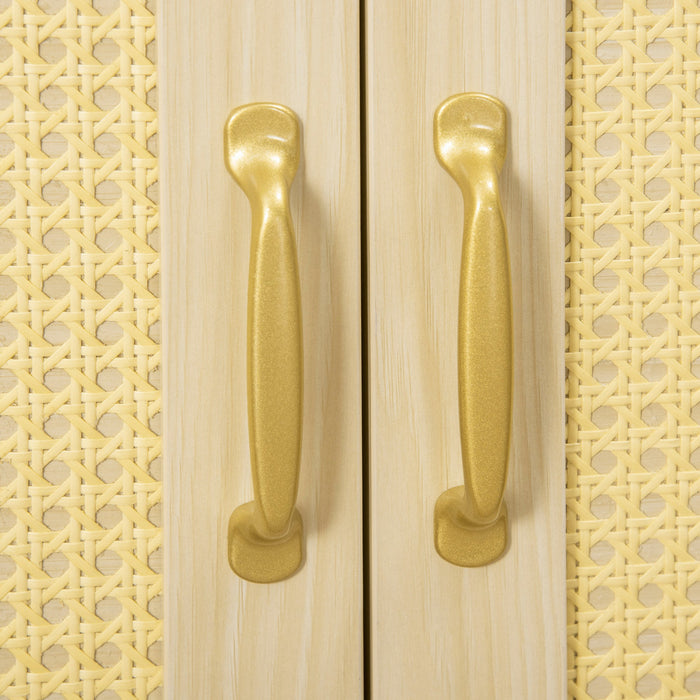 Pawhut Cat Litter Box Enclosure With Soft Cushion, Indoor Cat Washroom Storage Bench End Table With Pe Rattan Trim, Magnetic Doors, Easy Assembly, Oak