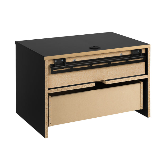 1-drawer Floating Nightstand - Black