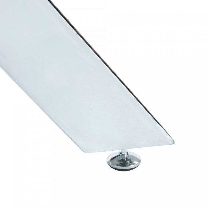 Olivia Square Glass Dining Table with Multi-Use Function,Chrome