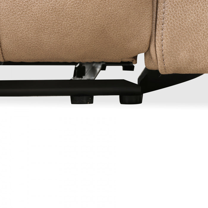 Marlow 37 in. Leather Match Power Glider Recliner with USB/USB-C - Taupe