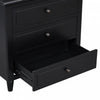 U_Style 28 Inch Painted Nightstand with 3 Smooth-Glide Drawers and Rubberwood Legs, Black | U_Style Table de Nuit Peinte 28 po avec 3 Tiroirs a Glissiere Douce et Pieds en Bois de Caoutchouc, Noir