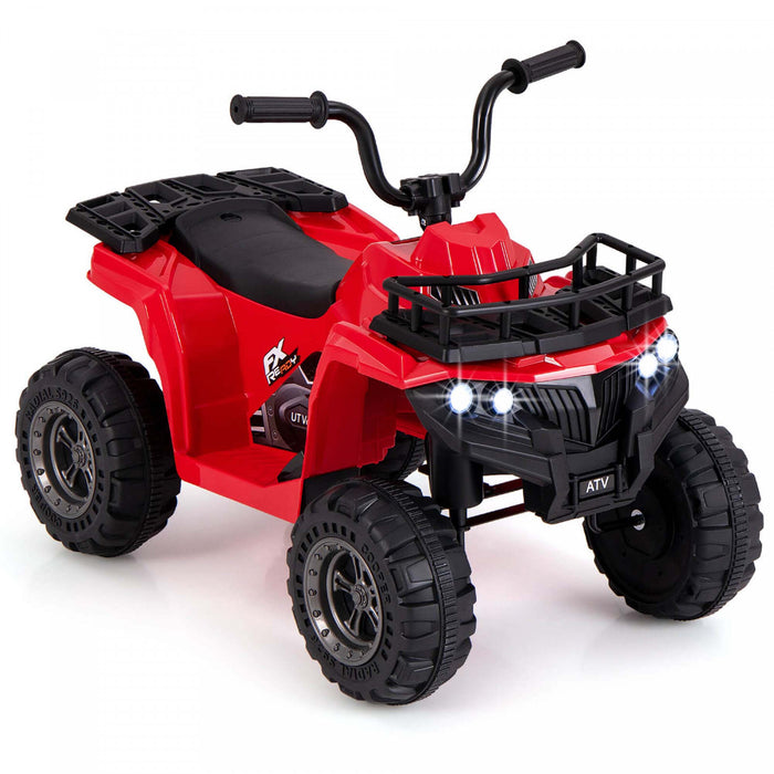 Costway Kids Ride On Electric Atv 6v 4-wheeler Quad Car With One-button Start Tread Tires Red