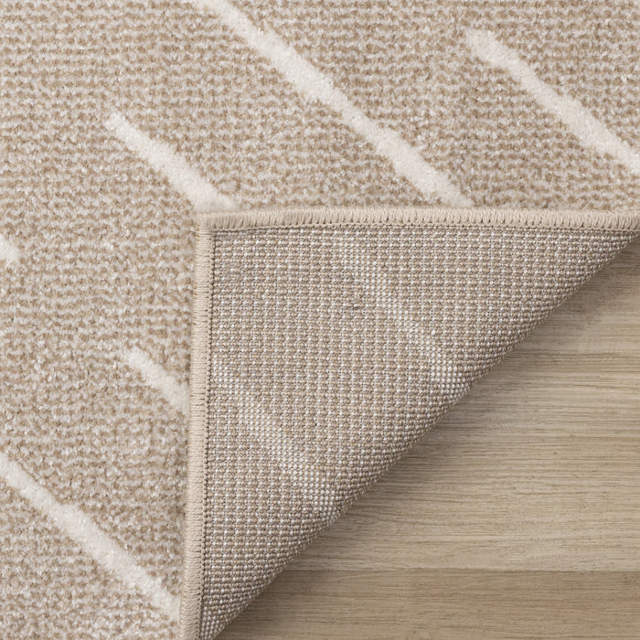 Covington Beige Cream Diagonal Rain Streaks Design Rug, 5'3\" x 7'7\" Indoor Area Rug