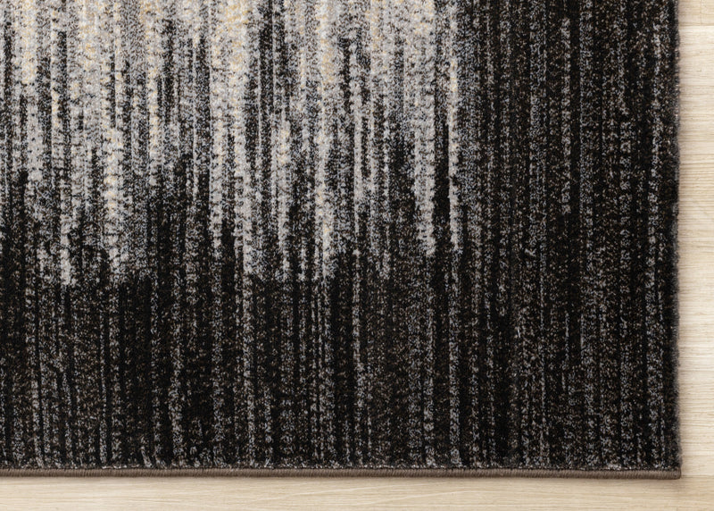 Amelia Dense Black Beige Border Area Rug - 7'10\" x 10'10\"