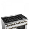 Forno Galiano 48" White Dual Fual Range, 6.58 cu. ft. double ovens- FFSGS6156-48WHT | Cuisiniere a double combustible Galiano 48 po, blanche, 6,58 pi³ double four - FFSGS6156-48WHT