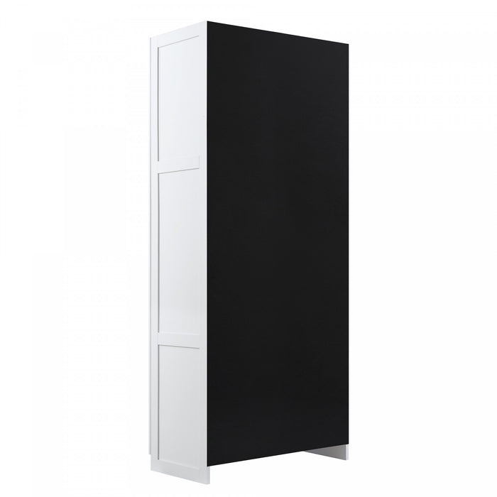 Hopkins Modern 30\" Storage Cabinet in White (7-Shelf) - Set of 2 Armoire