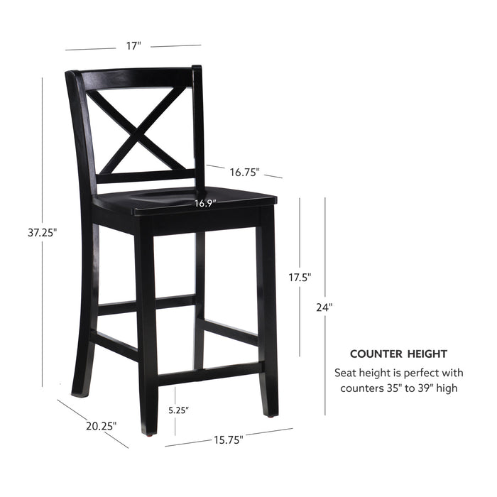 Torino X-Back Counter-Height Stool - Black