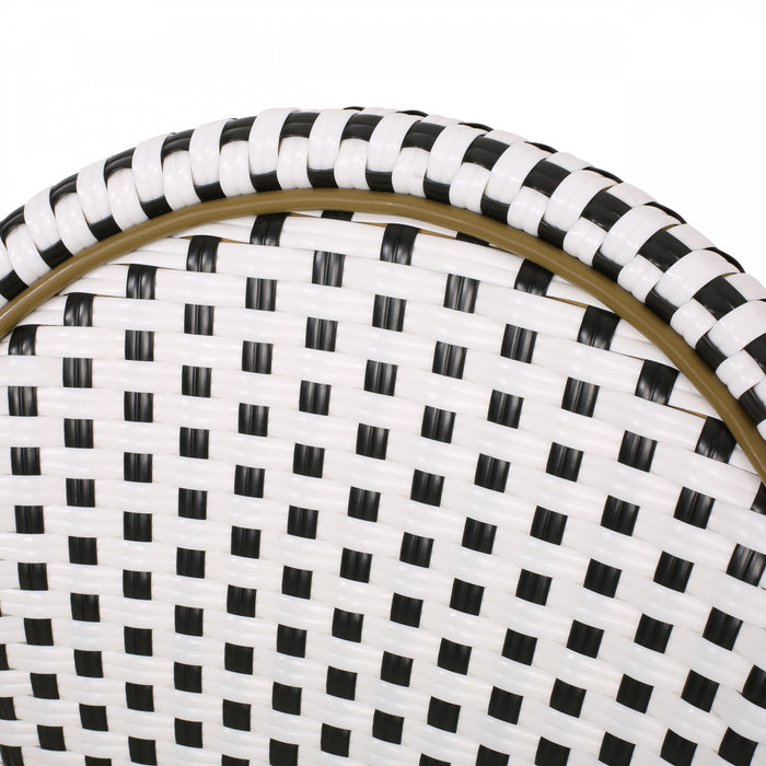 Julien Faux Ratten and Aluminum French Bistro Chairs, Set of 2 - Black and White