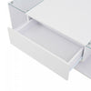 Evan Coffee Table with LED Lighting and Glass Top,White | Evan table basse – table avec eclairage LED et plateau en verre, blanc