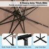 Costway 10 Ft Patio Solar LED Offset Umbrella 40 Lights Crank Cross Base Tan
