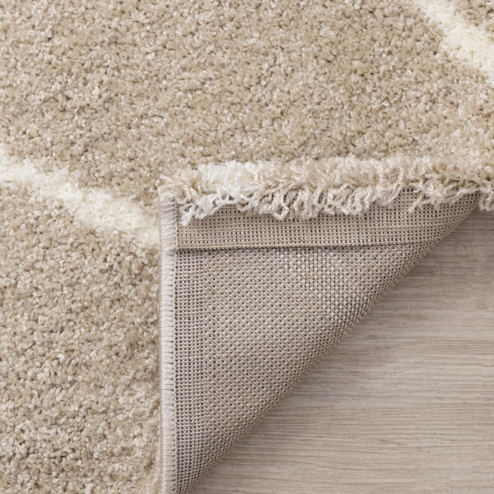 Fairmont Taupe Cream Curved Lines Rug, 7'10\" x 10'6\" Indoor Area Rug