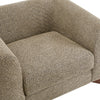 Tuxor Modern Upholstered Boucle Arm Chair with Tuxedo Design, Light Brown, Walnut | Tuxor Fauteuil Moderne en Bouclette a Design Tuxedo, Brun Clair, Noyer