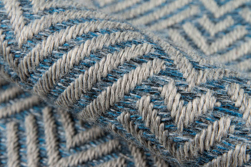 Laura Contemporary 2'0\" x 10'0\" Runner Rug in Blue Indoor Area Rug