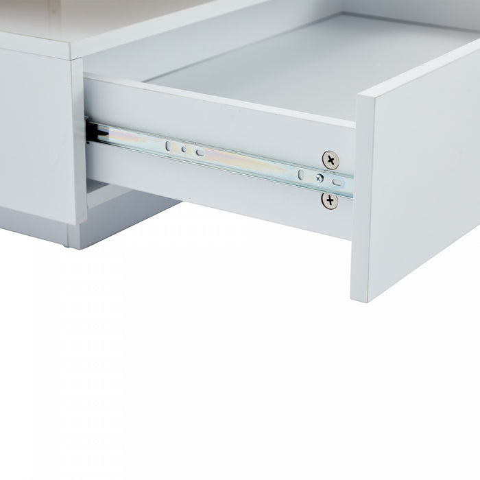 Liam Rotating Coffee Table with 360° Swivel Top,White