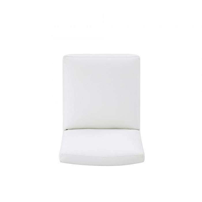Anna Square Modern Vegan Leather Dining Chair in White - Set of 2