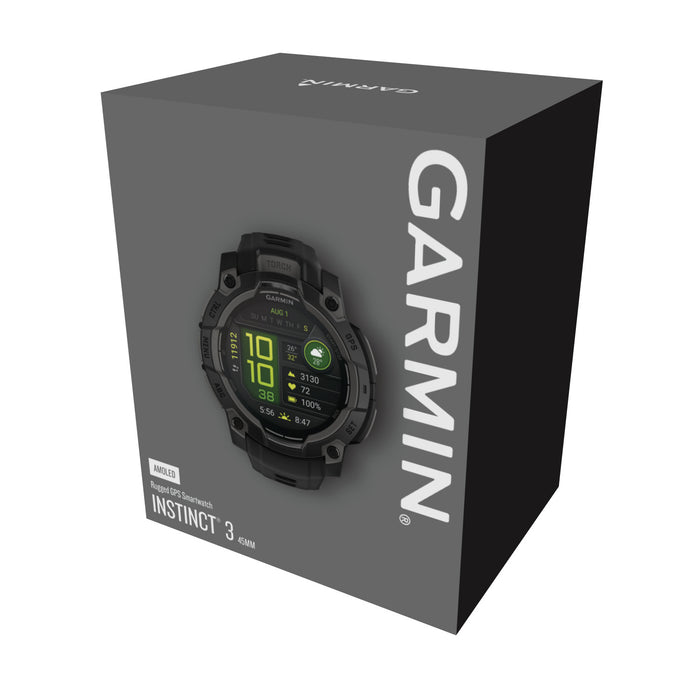Garmin Instinct 3 Amoled Smartwatch 45 Mm - Rugged Military Spec 810, Compass, Barometric Altimeter 